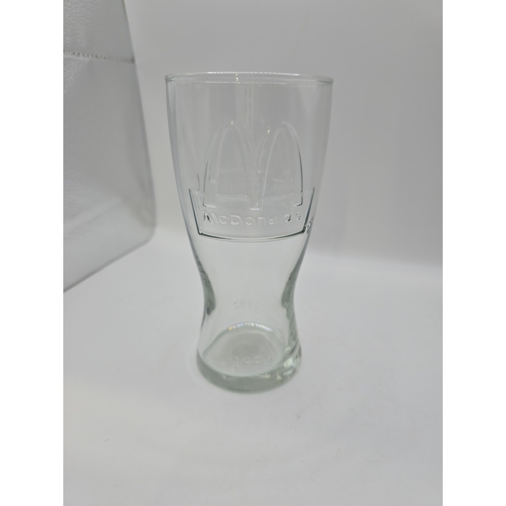 Vintage 1992 McDonald's Embossed 16 oz. Clear Soda Drinking Glass